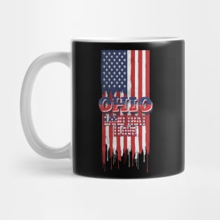 State of Ohio Patriotic Distressed Design of American Flag With Typography - Land That I Love Mug